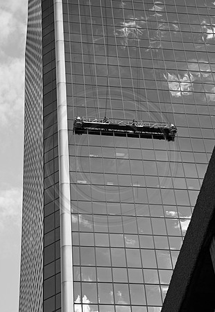monochrome, skyscrapers