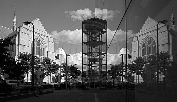 monochrome, reflection