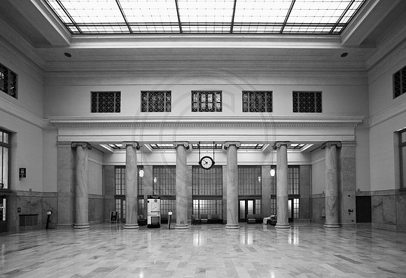 "train station", monochrome