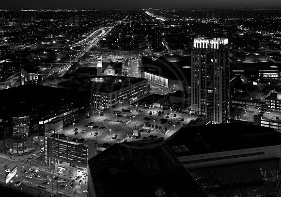 night, cityscape, monochrome